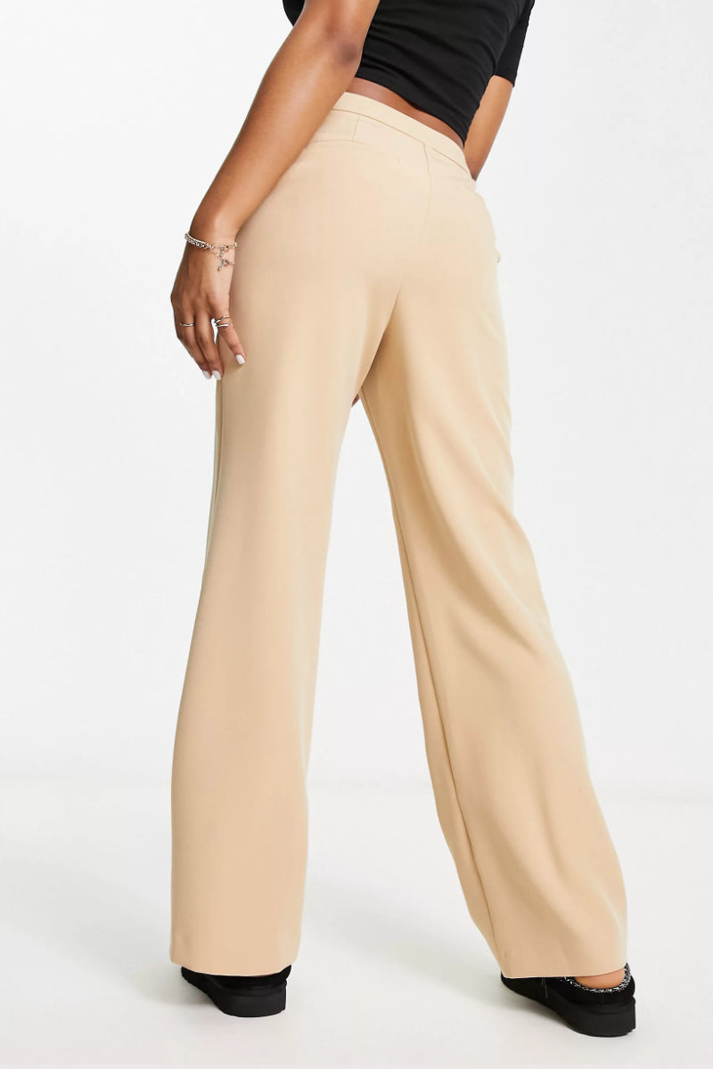 Ex-Miss Selfridge Slouchy Straight Leg Trousers Stone