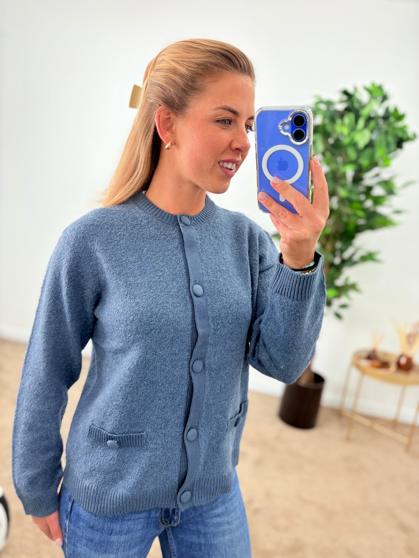 EX Dunnes Store Petrol Blue Cardigan