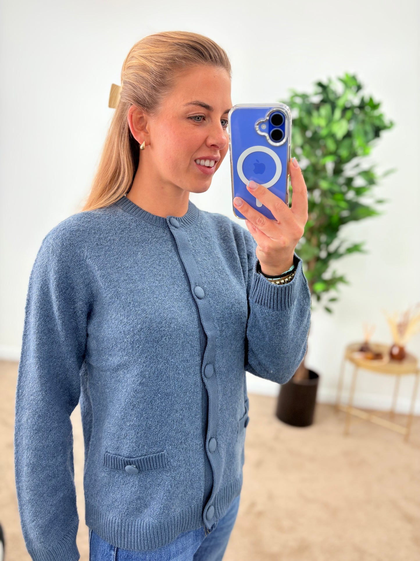 EX Dunnes Store Petrol Blue Cardigan