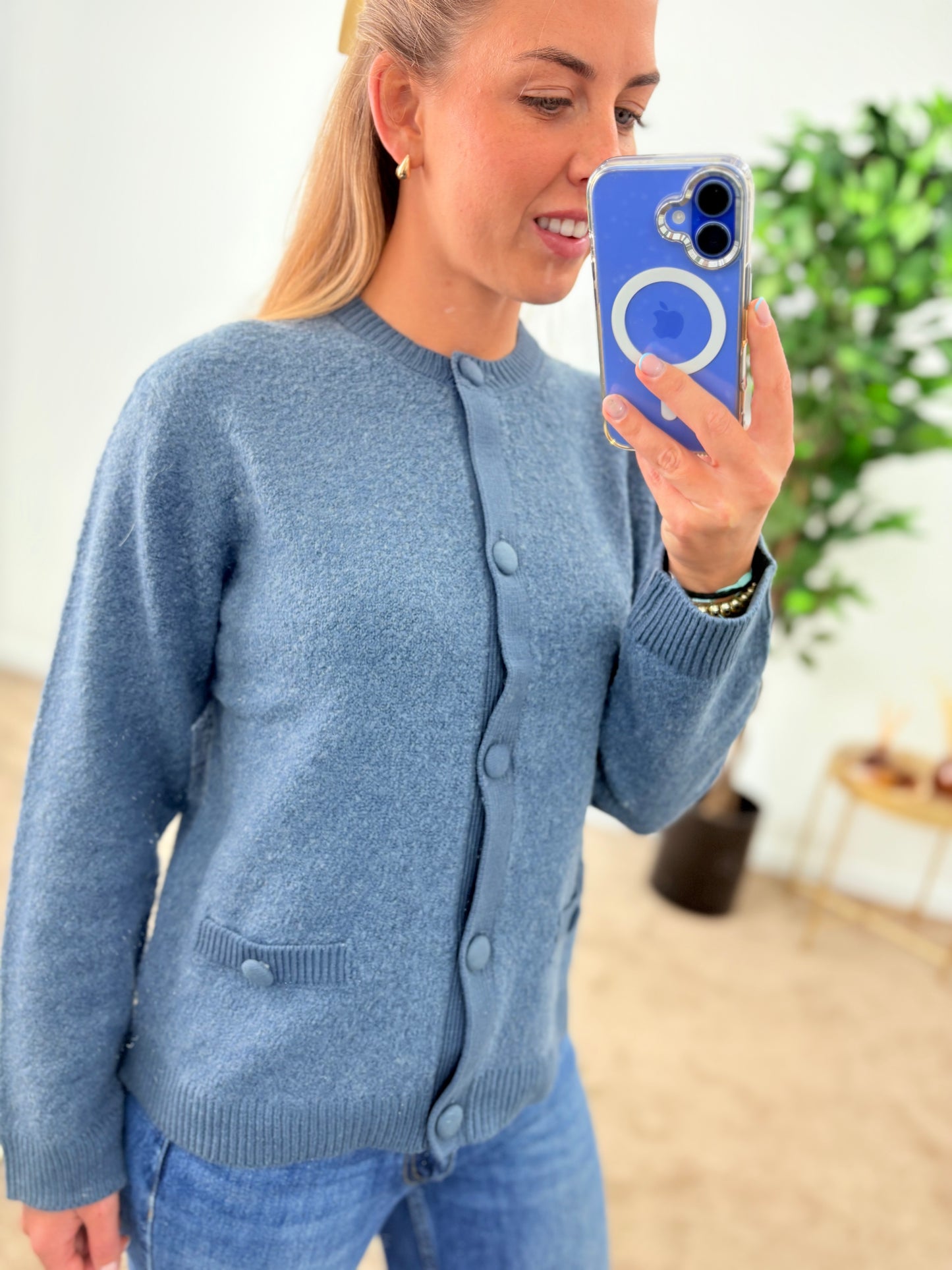 EX Dunnes Store Petrol Blue Cardigan