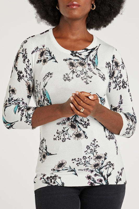 Ex Bonmarche Floral Fine Knit Top