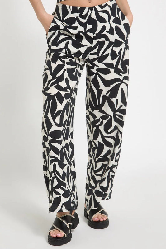 Ex Dunnes Store Monochrome Wide Leg Trousers