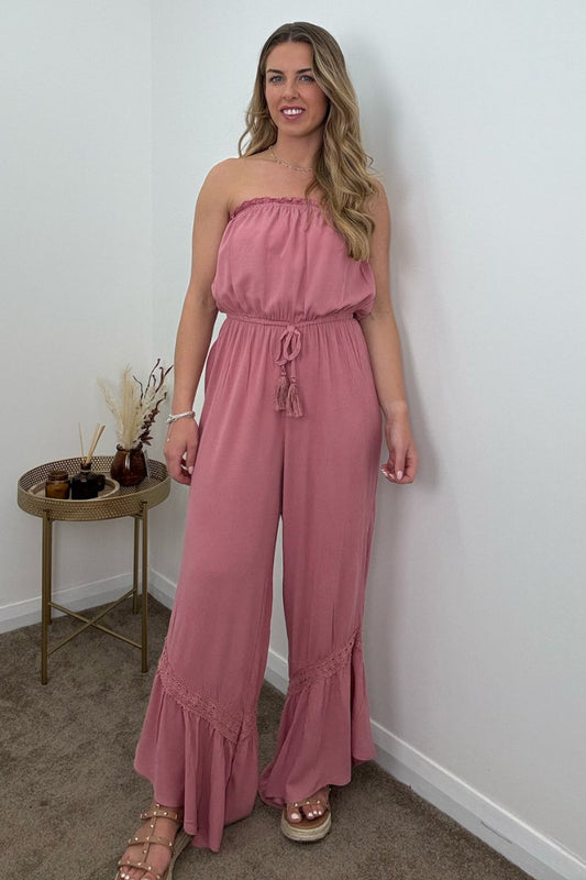 Rose Strapless Wide Leg Jumpsuit