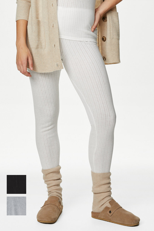 Famous Store 2pk Mixed Thermal Pointelle Leggings