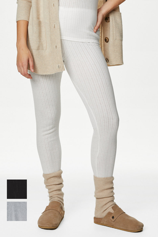 Famous Store 2pk Mixed Thermal Pointelle Leggings