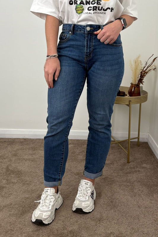Ex M&Co Boyfriend Petite Jeans Denim Blue