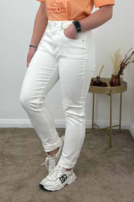 Ex M&Co Boyfriend Jeans Denim White