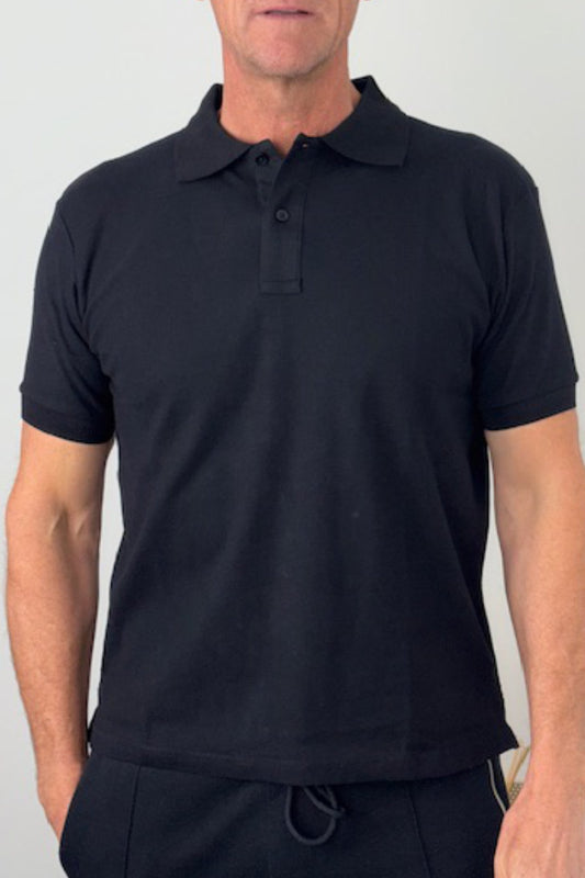 Enfari Black Men's Polo Tops 100% Cotton