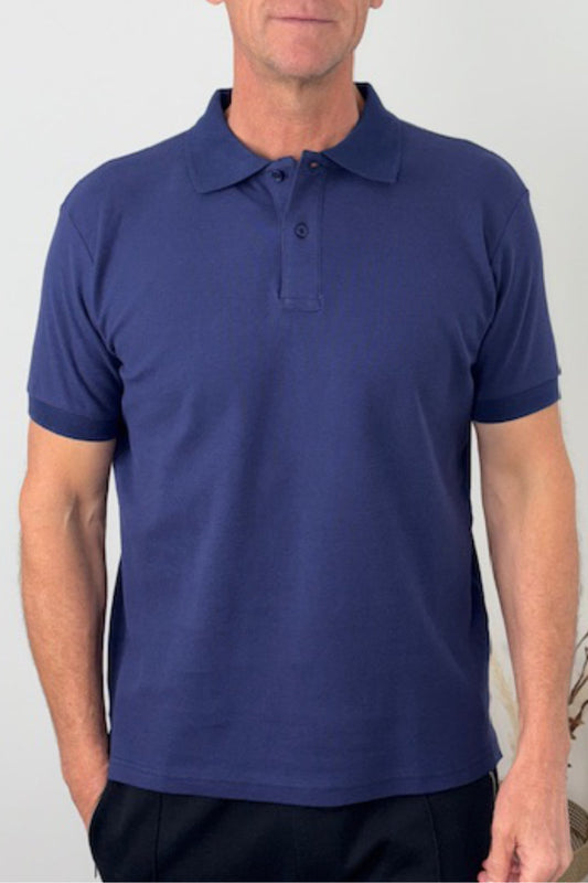 Enfari Navy Men's Polo Tops 100% Cotton
