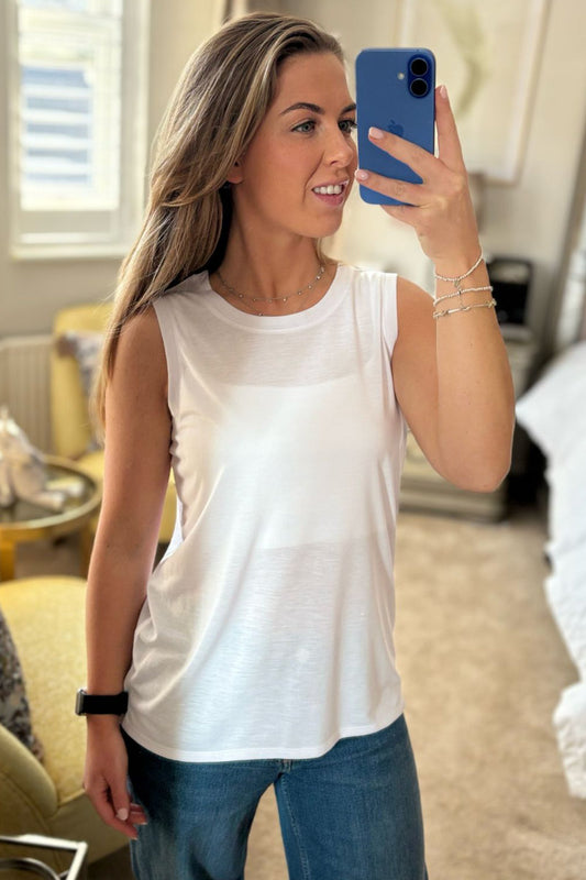 Ex M&S Relaxed Fit White Vest