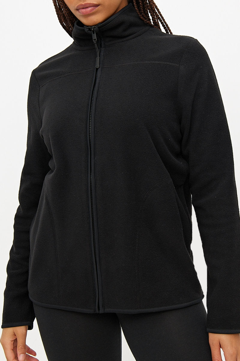 Ex TU Ladies Black Zip-Through Fleece