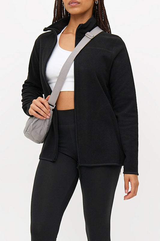 Ex TU Ladies Black Zip-Through Fleece
